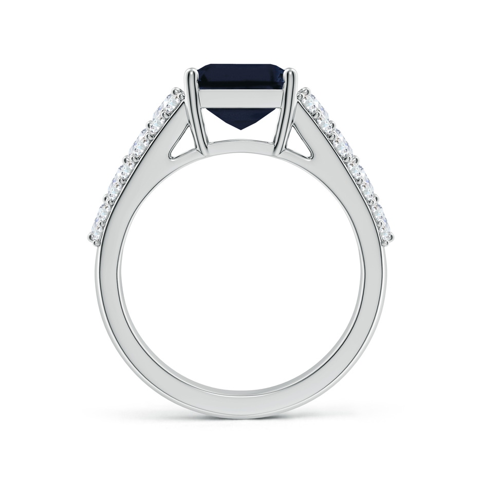 10x8mm A Emerald-Cut Blue Sapphire Broad Engagement Ring with Accents in White Gold side 199