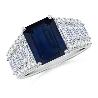Emerald Cut AA Blue Sapphire
