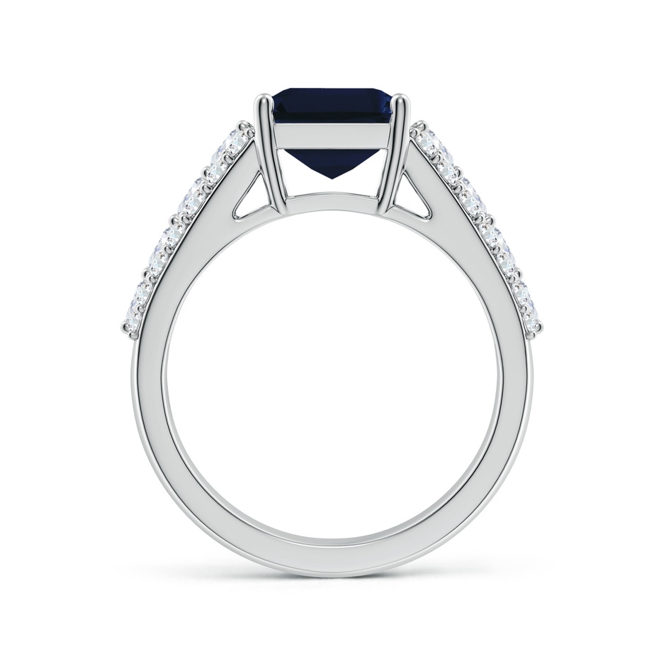 10x8mm AA Emerald-Cut Blue Sapphire Broad Engagement Ring with Accents in P950 Platinum side 199