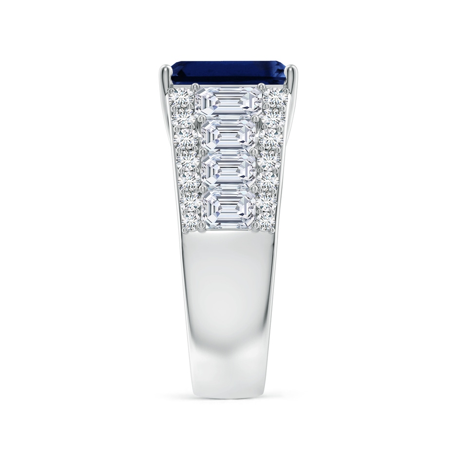 10x8mm AAA Emerald-Cut Blue Sapphire Broad Engagement Ring with Accents in P950 Platinum side 299