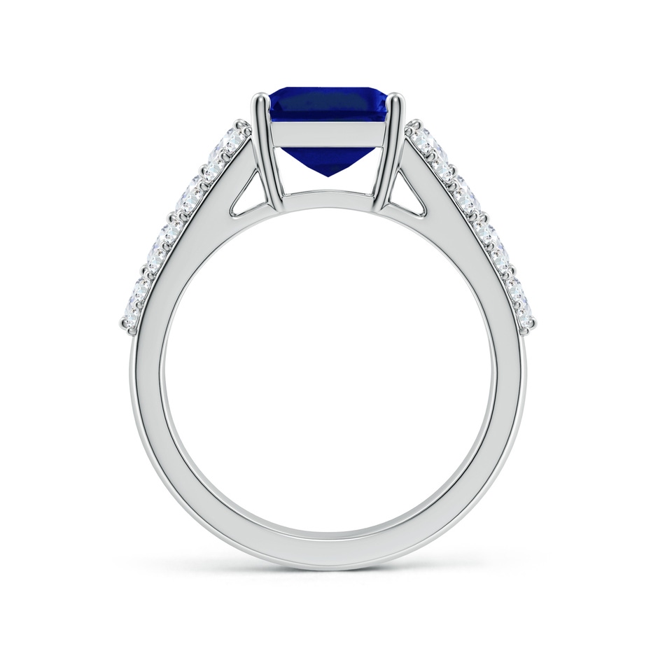 10x8mm AAAA Emerald-Cut Blue Sapphire Broad Engagement Ring with Accents in P950 Platinum side 199