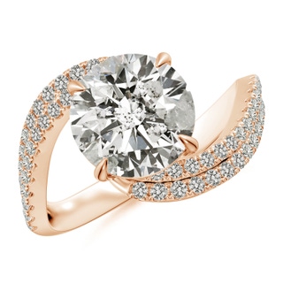 9.2mm KI3 Round Diamond Curved Bypass Shank Engagement Ring in Rose Gold