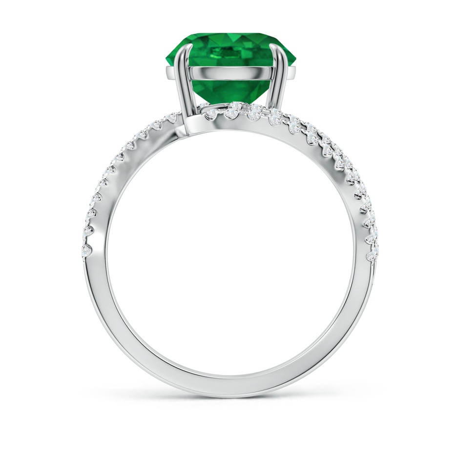 9mm AAA Round Emerald Curved Bypass Shank Engagement Ring in White Gold side 199