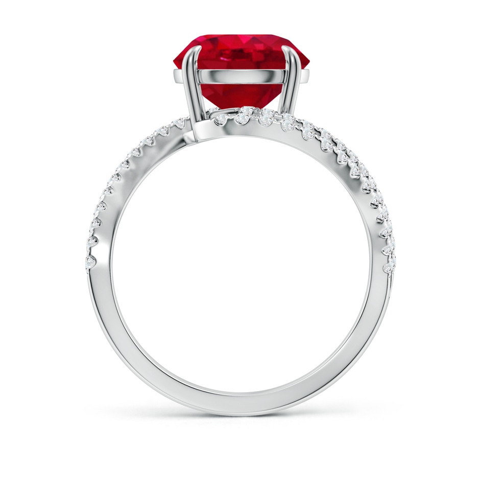 9mm AAA Round Ruby Curved Bypass Shank Engagement Ring in White Gold side 199