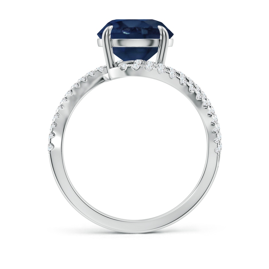 9mm AA Round Blue Sapphire Curved Bypass Shank Engagement Ring in P950 Platinum side 199