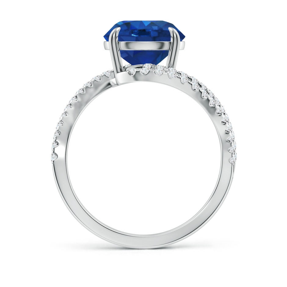 9mm AAA Round Blue Sapphire Curved Bypass Shank Engagement Ring in White Gold side 199