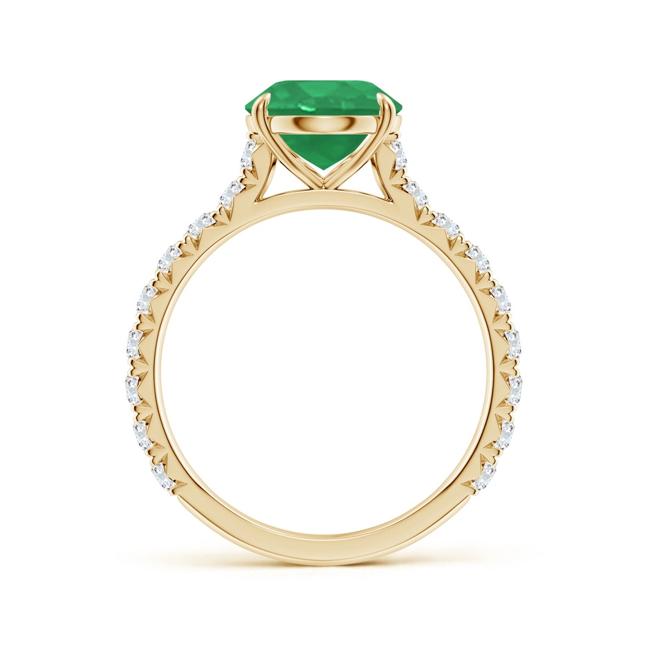 10x8mm A Oval Emerald Two Tone Engagement Ring with Accents in Yellow Gold side 199