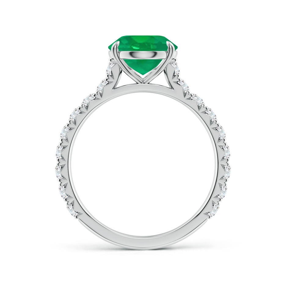 10x8mm AA Oval Emerald Two Tone Engagement Ring with Accents in P950 Platinum side 199