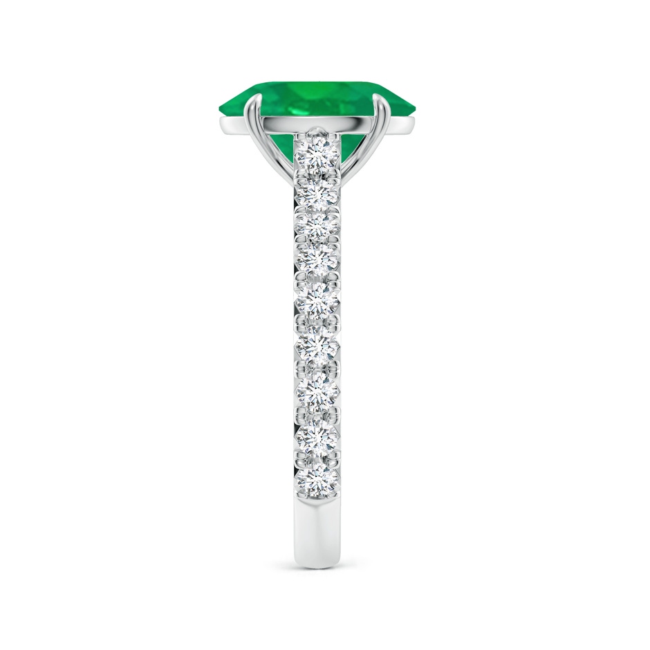 10x8mm AA Oval Emerald Two Tone Engagement Ring with Accents in P950 Platinum side 299