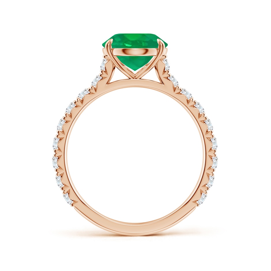 10x8mm AA Oval Emerald Two Tone Engagement Ring with Accents in Rose Gold side 199