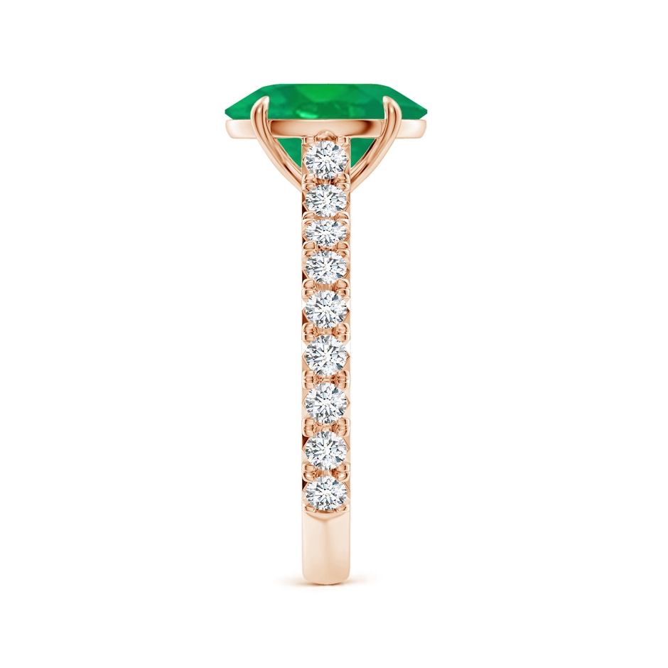 10x8mm AA Oval Emerald Two Tone Engagement Ring with Accents in Rose Gold side 299