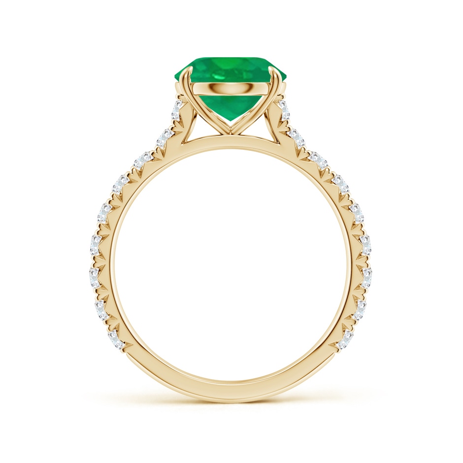 10x8mm AA Oval Emerald Two Tone Engagement Ring with Accents in Yellow Gold side 199
