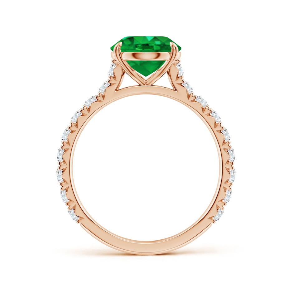 10x8mm AAA Oval Emerald Two Tone Engagement Ring with Accents in Rose Gold side 199