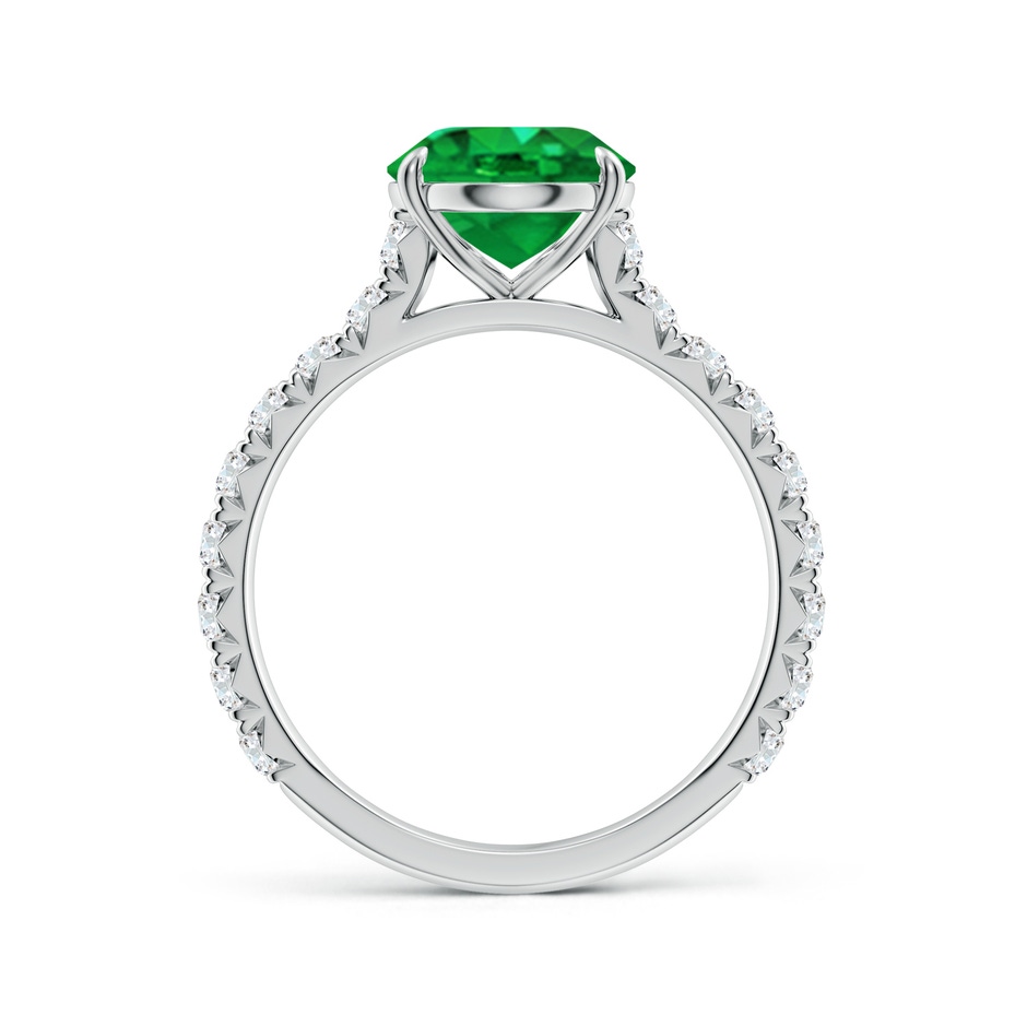 10x8mm AAA Oval Emerald Two Tone Engagement Ring with Accents in White Gold side 199