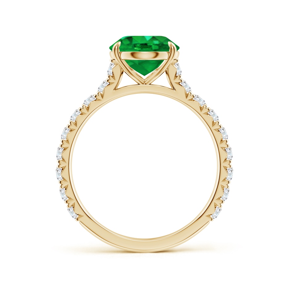 10x8mm AAA Oval Emerald Two Tone Engagement Ring with Accents in Yellow Gold side 199