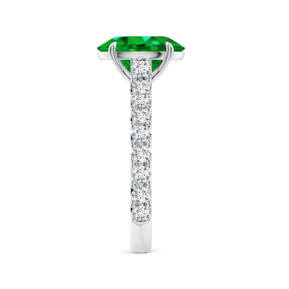 10x8mm AAAA Oval Emerald Two Tone Engagement Ring with Accents in P950 Platinum side 299