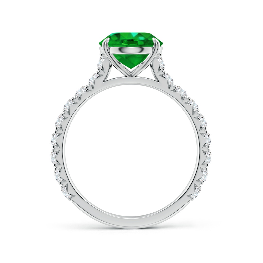 10x8mm AAAA Oval Emerald Two Tone Engagement Ring with Accents in White Gold Rose Gold - side 199