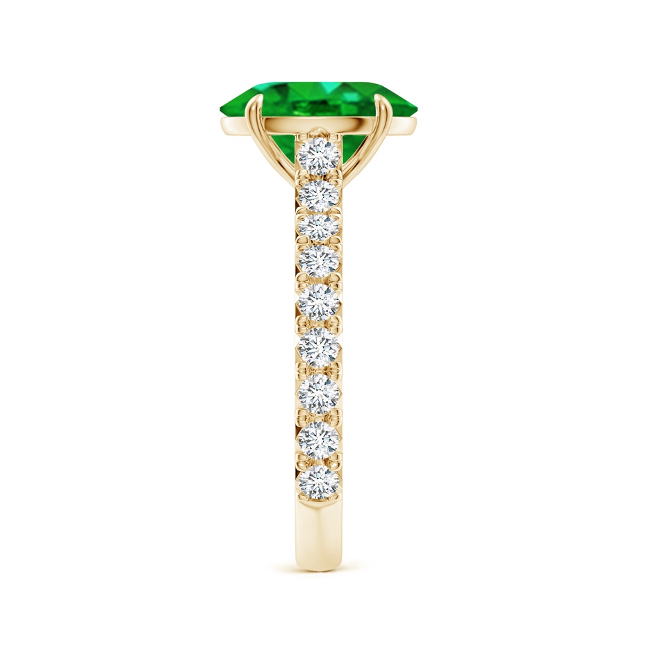 10x8mm AAAA Oval Emerald Two Tone Engagement Ring with Accents in Yellow Gold side 299