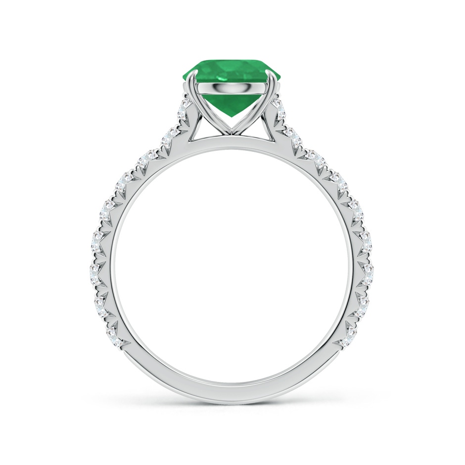 9x7mm A Oval Emerald Two Tone Engagement Ring with Accents in P950 Platinum side 199