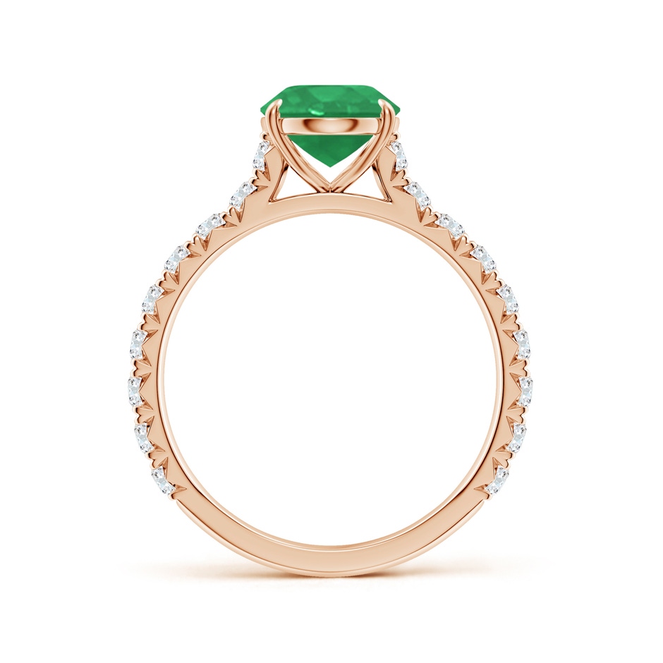 9x7mm A Oval Emerald Two Tone Engagement Ring with Accents in Rose Gold side 199