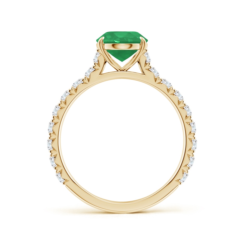 9x7mm A Oval Emerald Two Tone Engagement Ring with Accents in Yellow Gold side 199