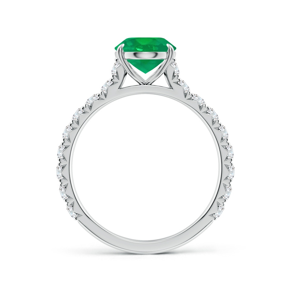 9x7mm AA Oval Emerald Two Tone Engagement Ring with Accents in P950 Platinum side 199