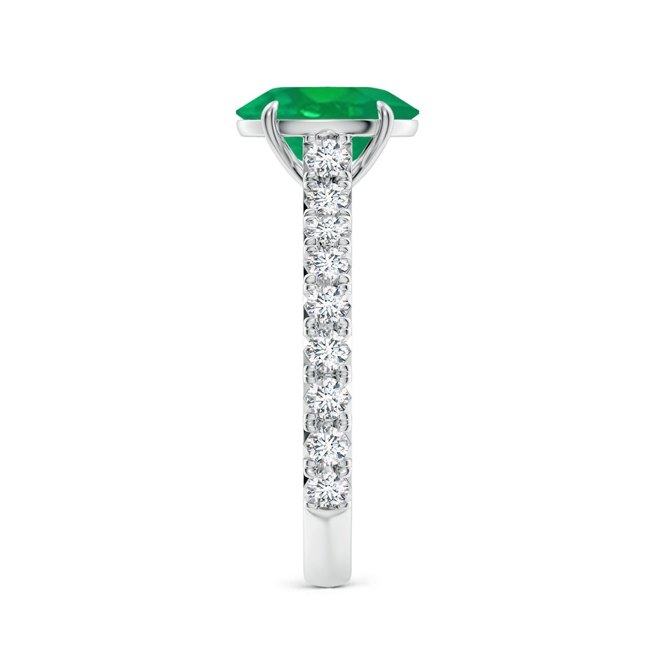 9x7mm AA Oval Emerald Two Tone Engagement Ring with Accents in P950 Platinum side 299