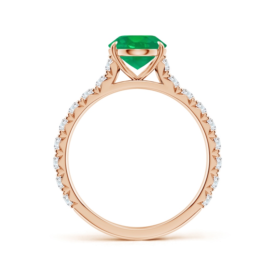 9x7mm AA Oval Emerald Two Tone Engagement Ring with Accents in Rose Gold side 199