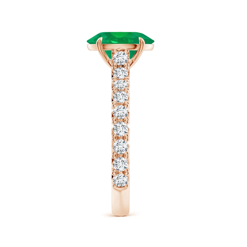 9x7mm AA Oval Emerald Two Tone Engagement Ring with Accents in Rose Gold side 299