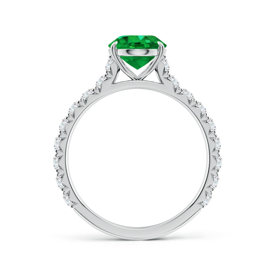 9x7mm AAA Oval Emerald Two Tone Engagement Ring with Accents in White Gold side 199