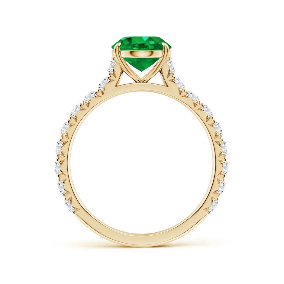 9x7mm AAA Oval Emerald Two Tone Engagement Ring with Accents in Yellow Gold side 199