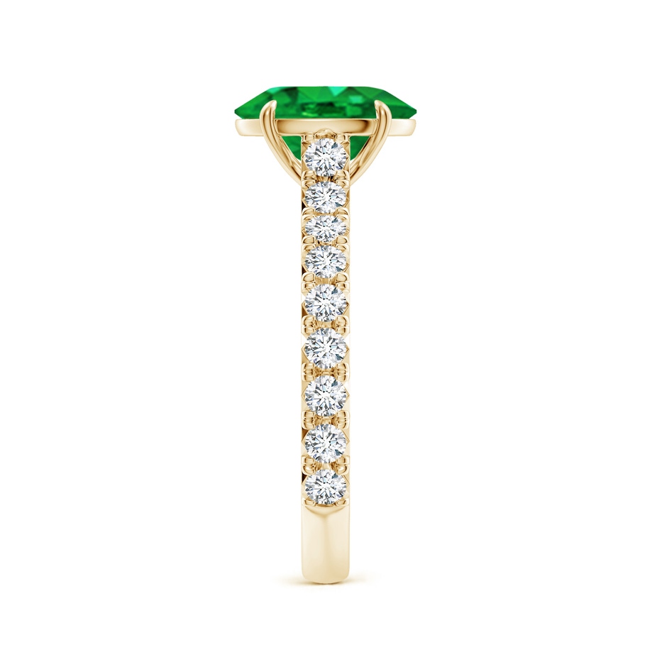 9x7mm AAA Oval Emerald Two Tone Engagement Ring with Accents in Yellow Gold side 299
