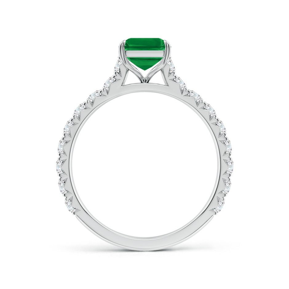 8x6mm AAA Emerald-Cut Emerald Two Tone Engagement Ring with Accents in White Gold side 199