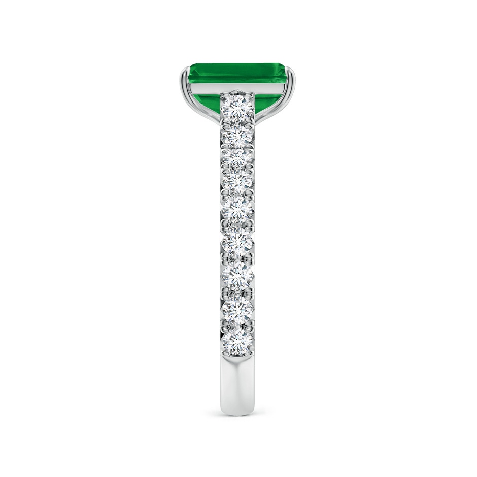 8x6mm AAA Emerald-Cut Emerald Two Tone Engagement Ring with Accents in White Gold side 299