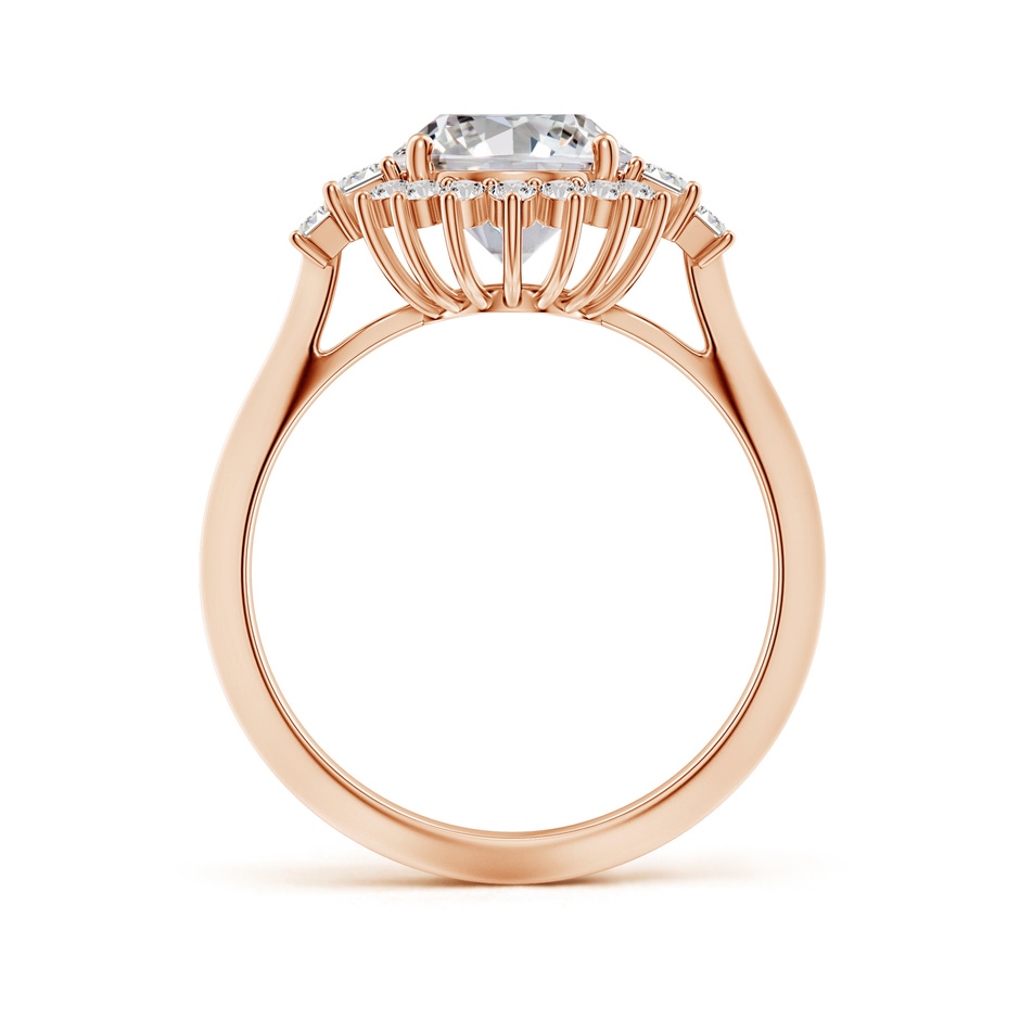 10x8mm IJI1I2 Oval Diamond Halo Knife-Edge Shank Engagement Ring in Rose Gold side 199