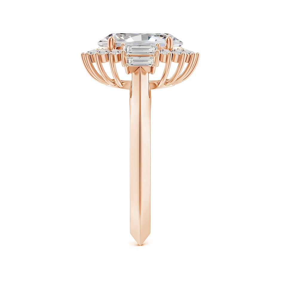 10x8mm IJI1I2 Oval Diamond Halo Knife-Edge Shank Engagement Ring in Rose Gold side 299