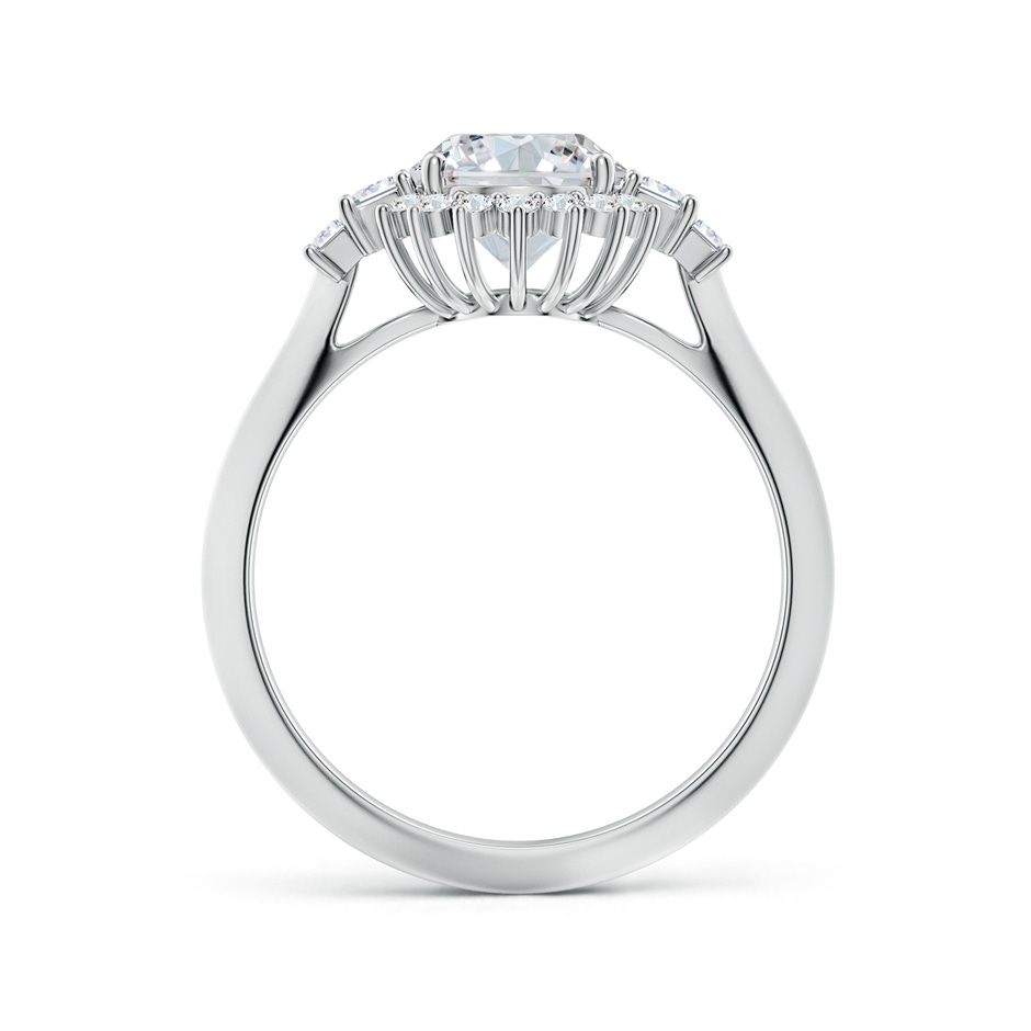 9x7mm GVS2 Oval Diamond Halo Knife-Edge Shank Engagement Ring in P950 Platinum side 199