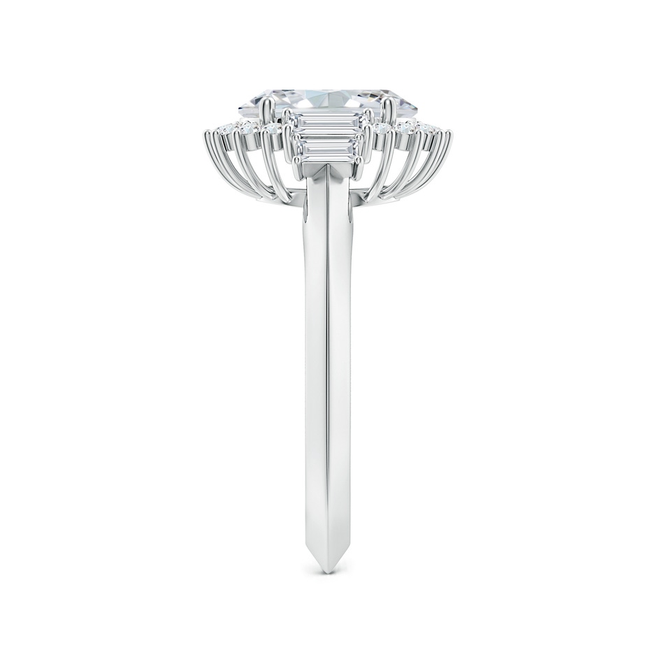 9x7mm GVS2 Oval Diamond Halo Knife-Edge Shank Engagement Ring in P950 Platinum side 299