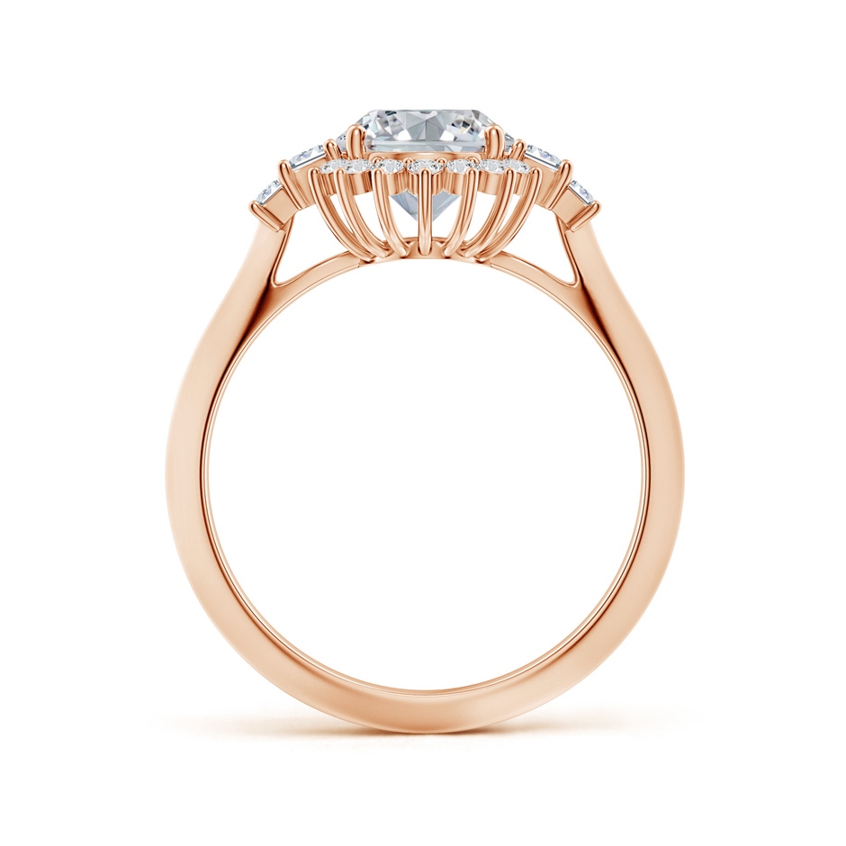 9x7mm HSI2 Oval Diamond Halo Knife-Edge Shank Engagement Ring in Rose Gold side 199