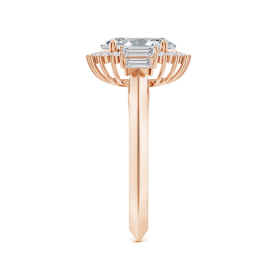 9x7mm HSI2 Oval Diamond Halo Knife-Edge Shank Engagement Ring in Rose Gold side 299