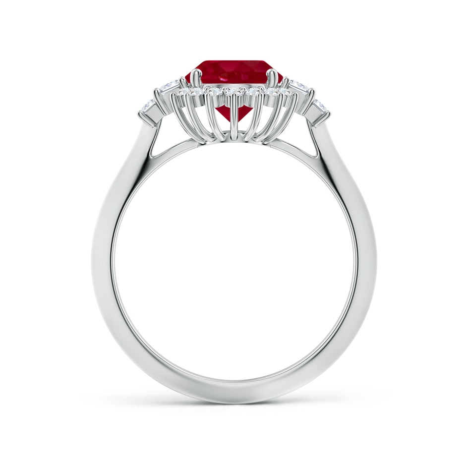 9x7mm AA Oval Ruby Halo Knife-Edge Shank Engagement Ring in P950 Platinum side 199