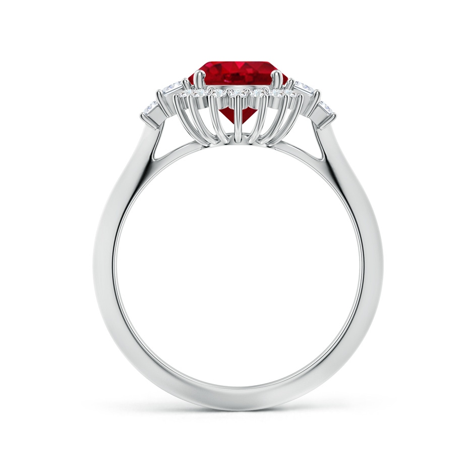 9x7mm AAA Oval Ruby Halo Knife-Edge Shank Engagement Ring in P950 Platinum side 199