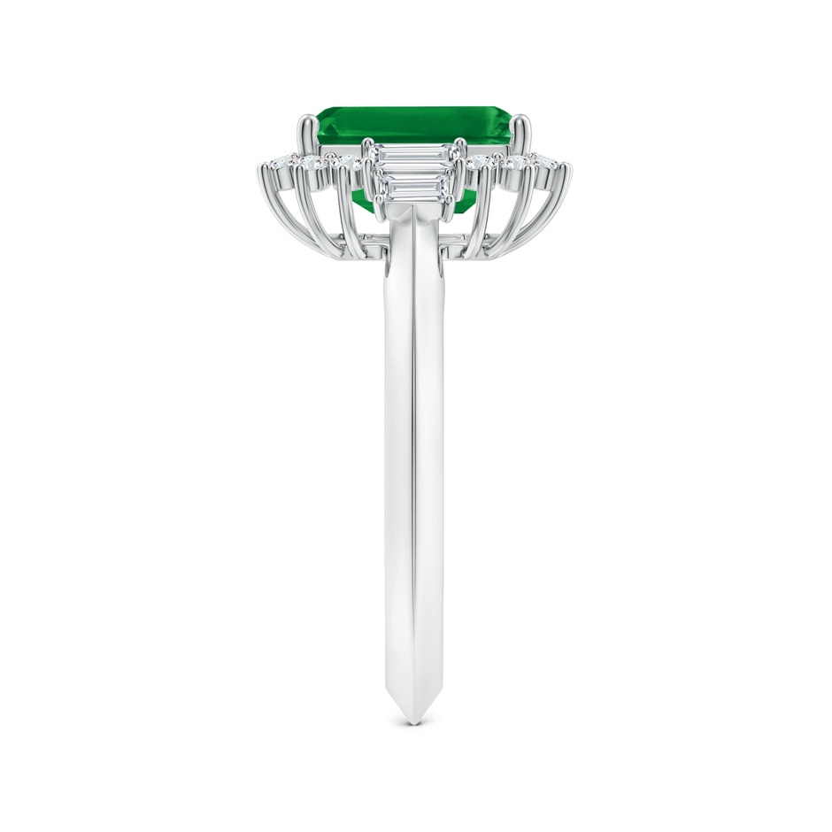 9x7mm AAA Emerald-Cut Emerald Halo Knife-Edge Shank Engagement Ring in White Gold side 299