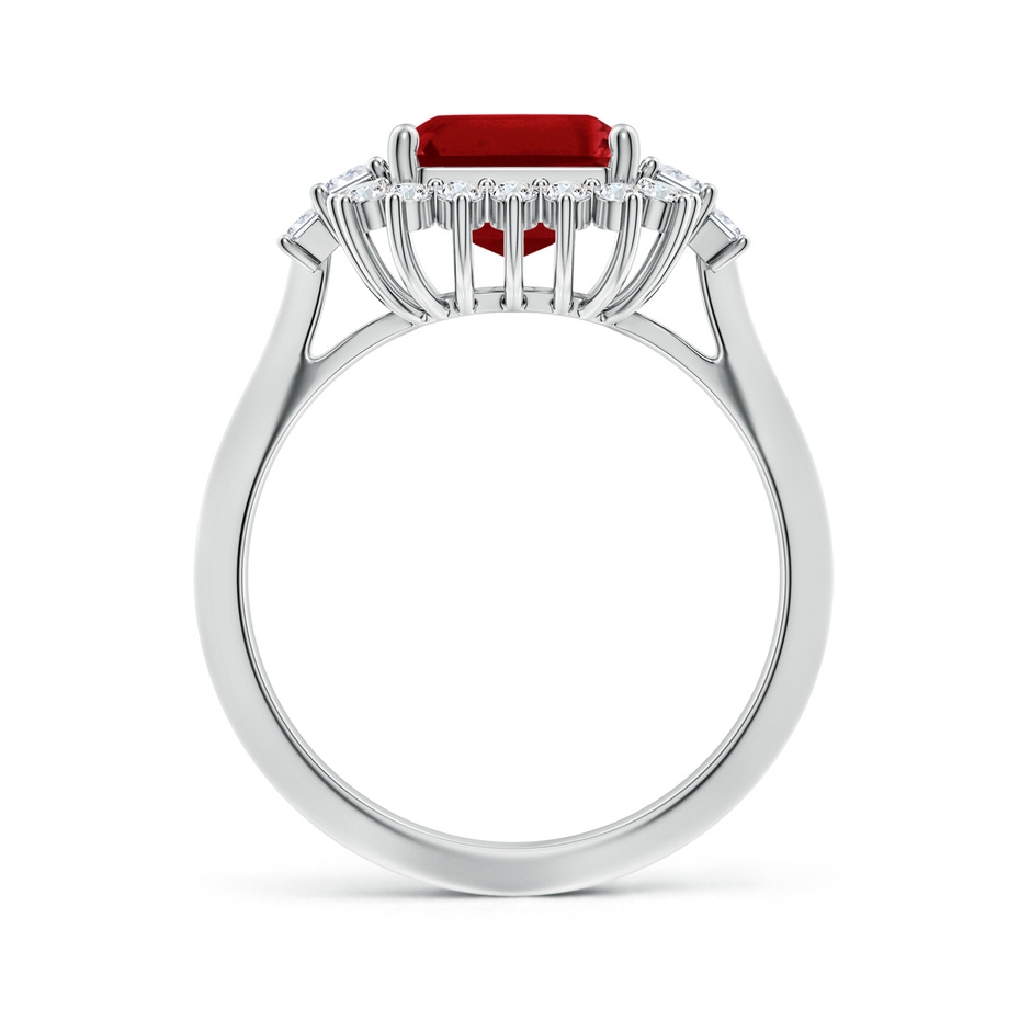 10x8mm AAAA Emerald-Cut Ruby Halo Knife-Edge Shank Engagement Ring in P950 Platinum side 199