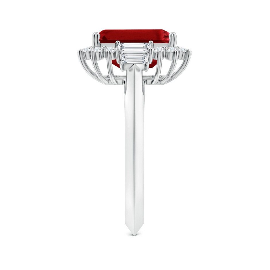 10x8mm AAAA Emerald-Cut Ruby Halo Knife-Edge Shank Engagement Ring in P950 Platinum side 299