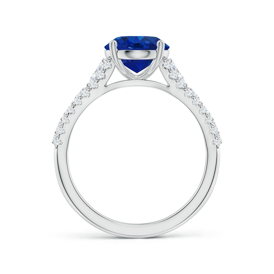 10x8mm AAA Classic Oval Blue Sapphire Split Shank Engagement Ring with Accents in White Gold side 199