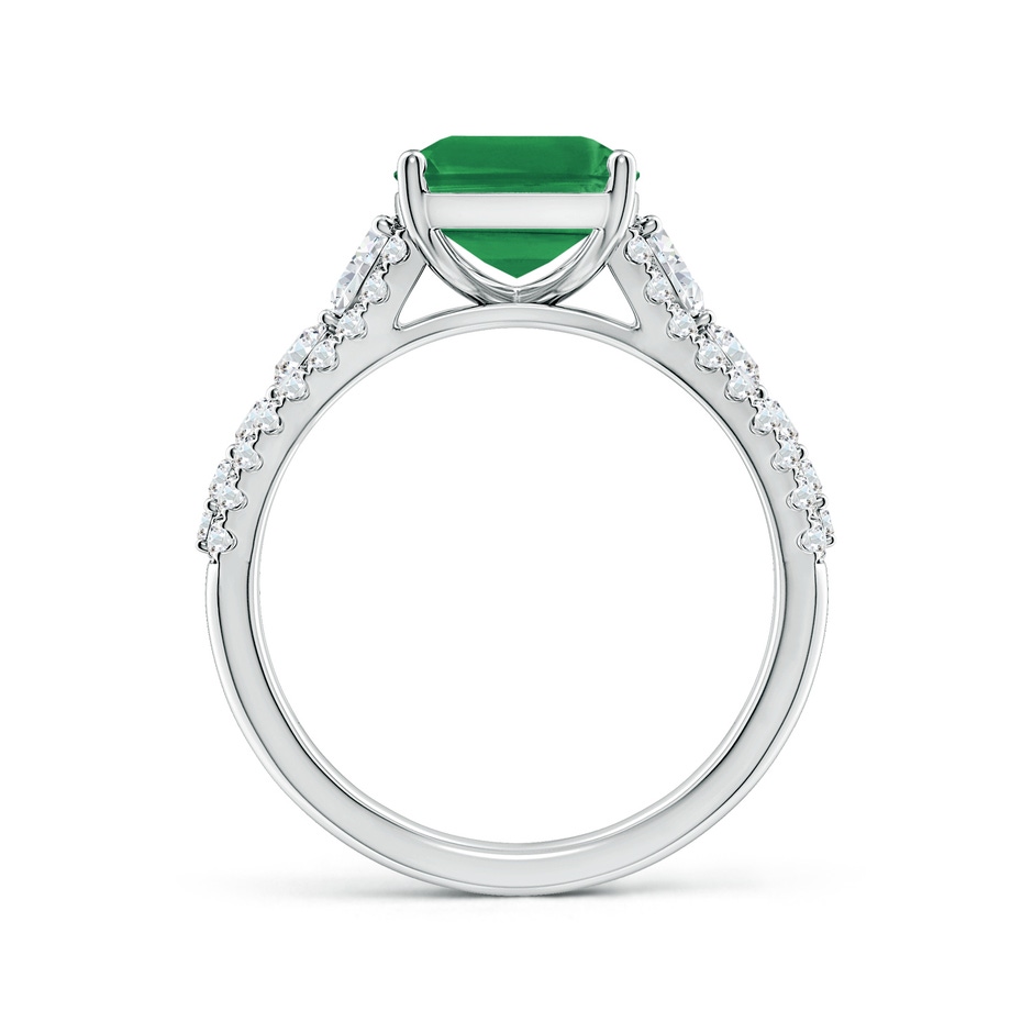 10x8mm AA Classic Emerald-Cut Emerald Split Shank Engagement Ring with Accents in White Gold side 199