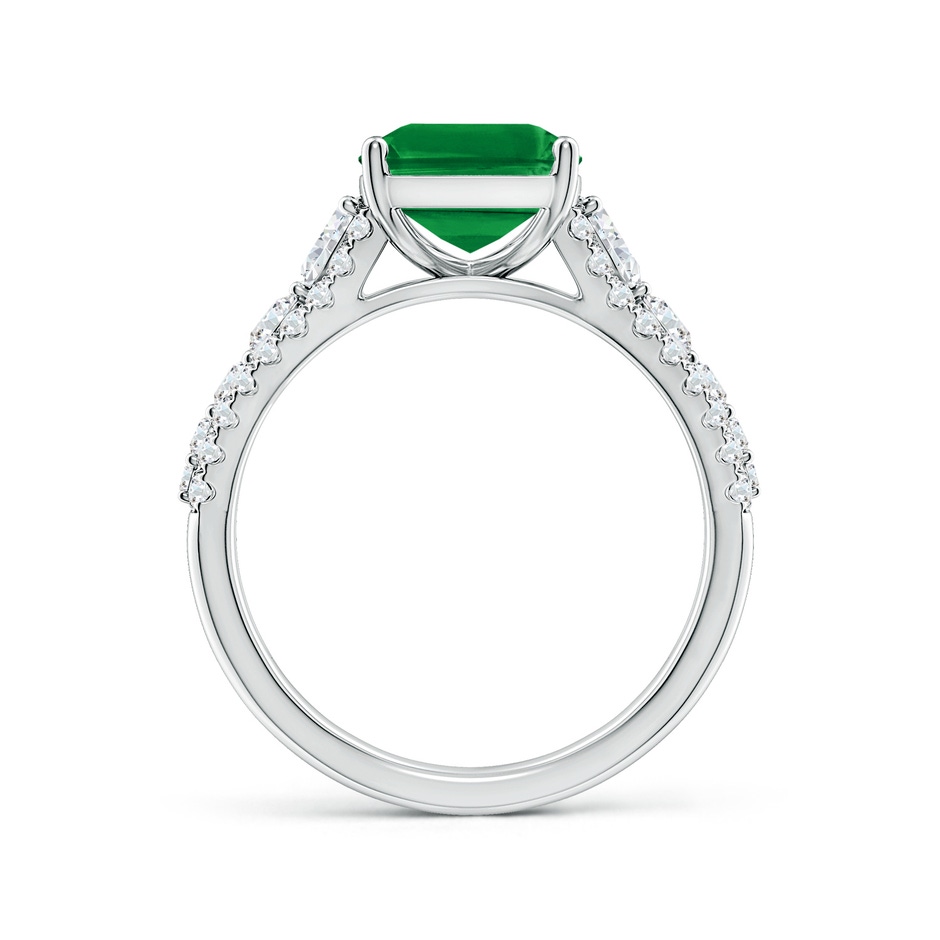 10x8mm AAA Classic Emerald-Cut Emerald Split Shank Engagement Ring with Accents in White Gold side 199