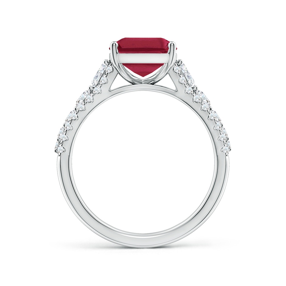 10x8mm A Classic Emerald-Cut Ruby Split Shank Engagement Ring with Accents in White Gold side 199
