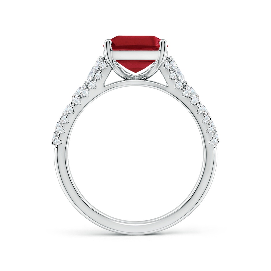 10x8mm AA Classic Emerald-Cut Ruby Split Shank Engagement Ring with Accents in White Gold side 199